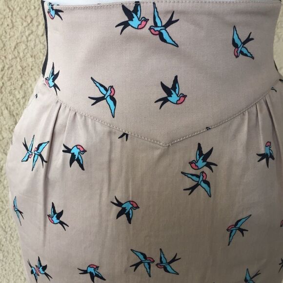Divided Blue Bird Print Mini Skirt Size 4‎ - Picture 6 of 8